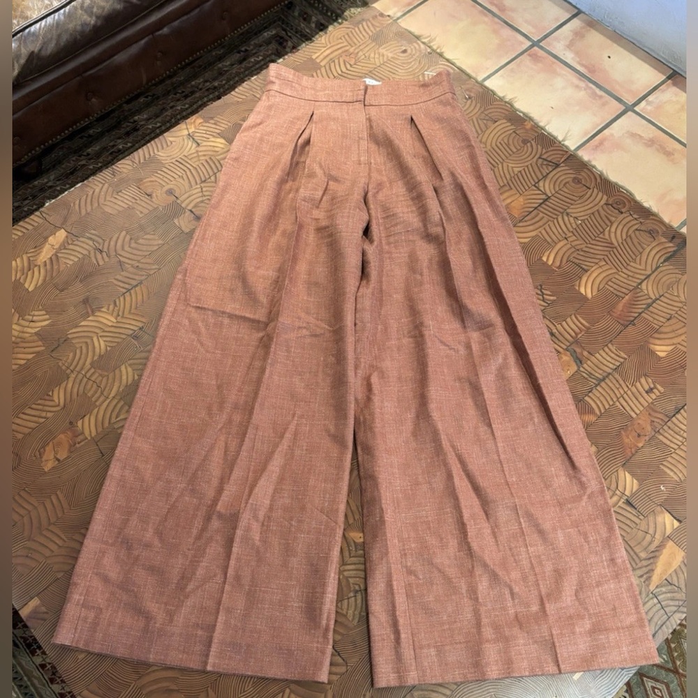NWOT Sandra Weil Linen Wide Leg Pants size 6